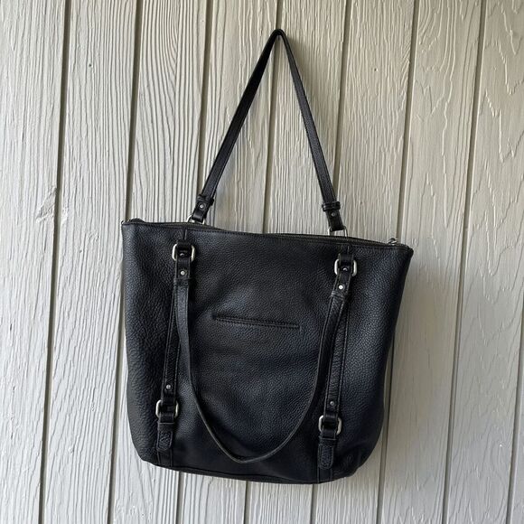 The Sak Palermo Top Grain Black Leather Shoulder Bag Tote Medium - Picture 4 of 11